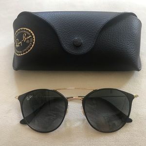 Ray-Ban Highstreet 52mm Round Brow Bar Sunglasses